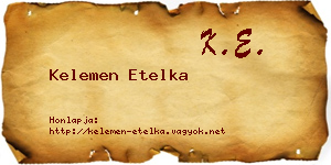 Kelemen Etelka névjegykártya